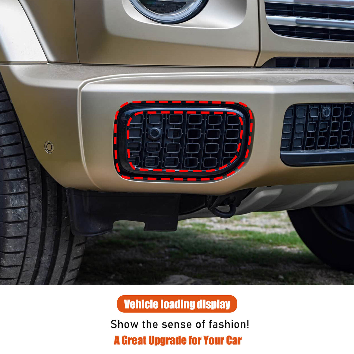 Silver ABS Front Bumper Side Air Intake Trim For Benz G-Class W463 G550 G63 25+ 7