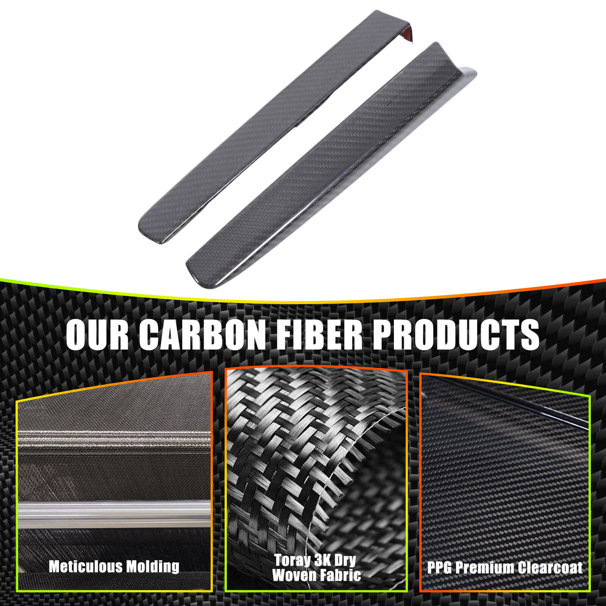 Real Carbon Fiber Side Fender Air Vent Trim For Corvette C6 GS/Grand Sport US 21
