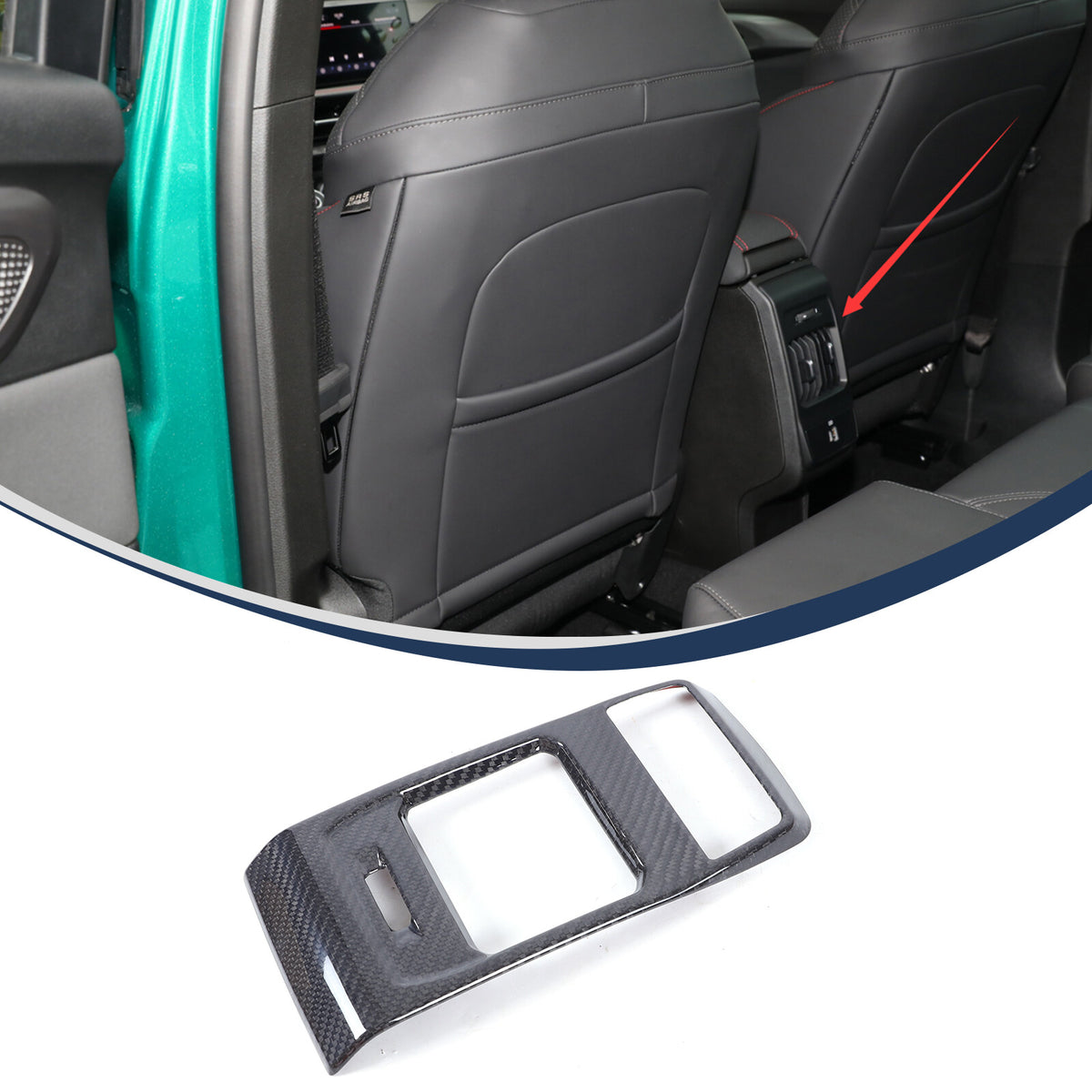 Real Carbon Fiber Interior Rear Air Vent Cover Trim For Alfa Romeo Tonale 23-24 2