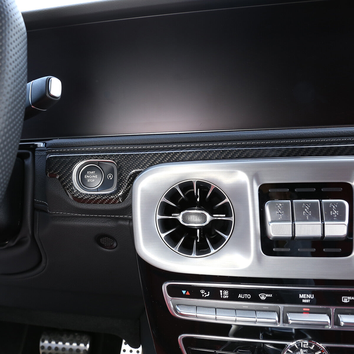 For Benz G500 G550 G63 2019-20 Real Carbon Fiber Dashboard Center Console Cover 5