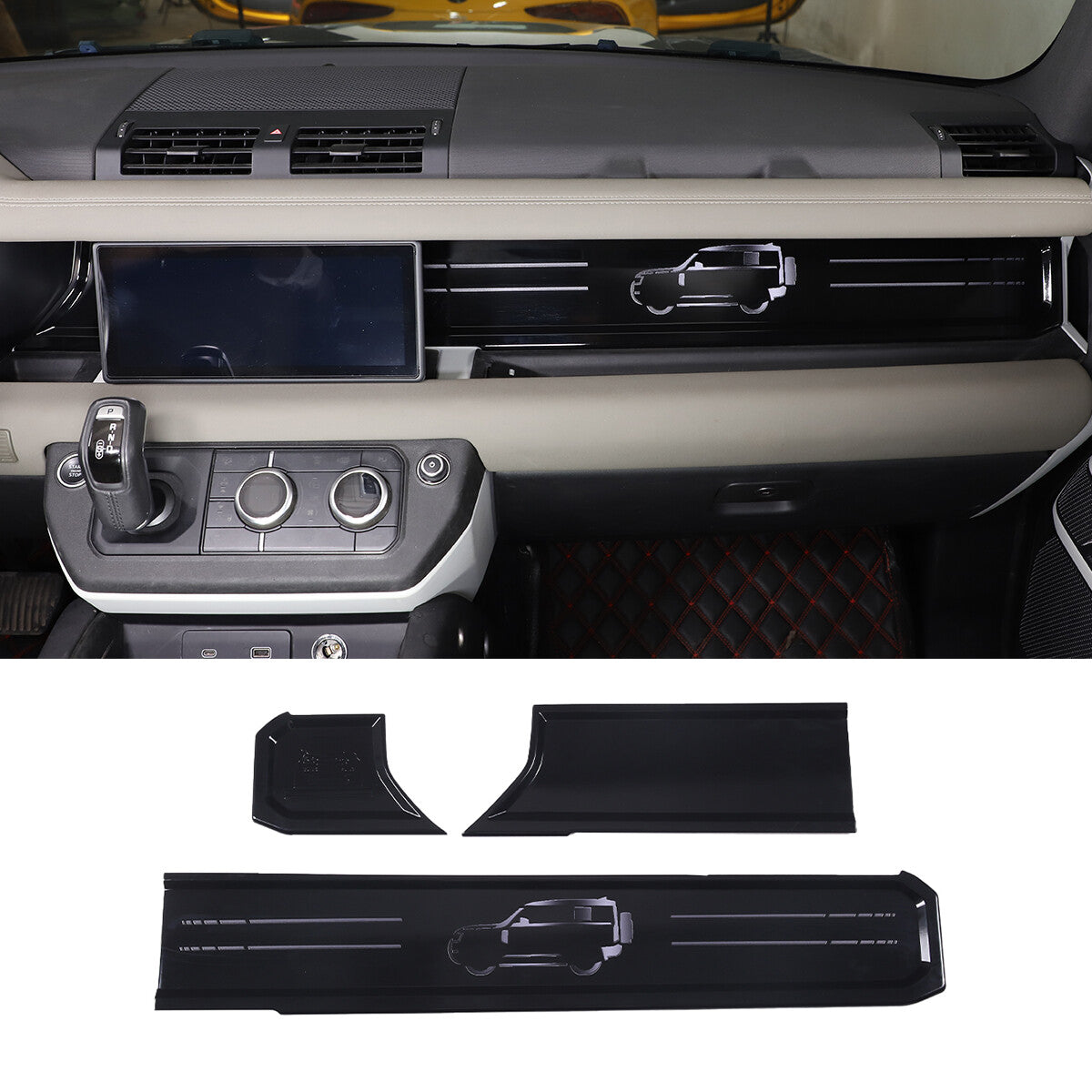 ABS Car Dashboard Trim Strip Kits For Land Rover Defender 90 110 2020-23 12