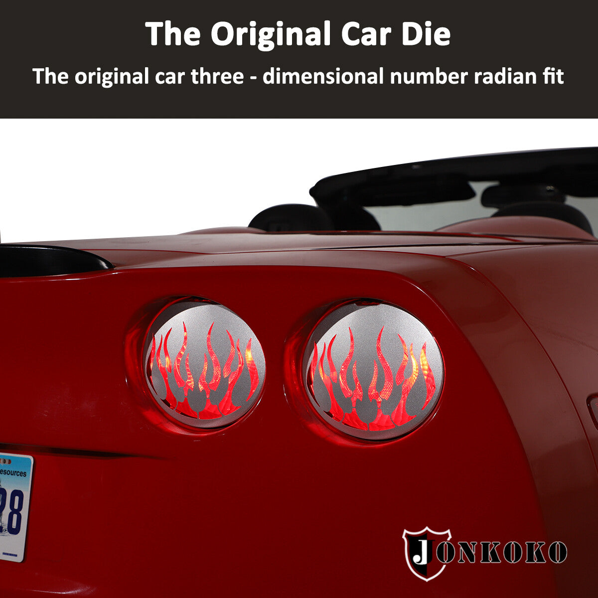 Silver Flame Steel Rear Tail Light Grille Cover for Corvette C6 GS/Z0/ZR1 05-13 5