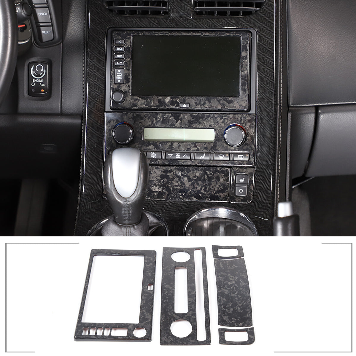 Forged Real Carbon Fiber Full Interior Set Decor Cover Trim Kit for Corvette C6 83