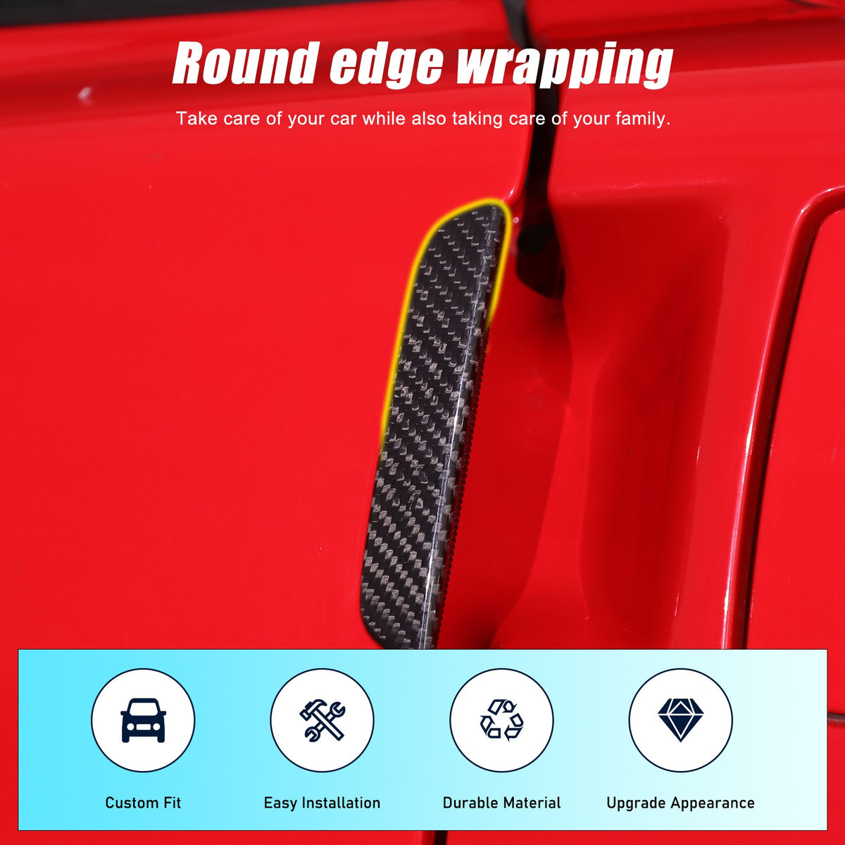 Real Dry Carbon Fiber Door Handle Trim For Corvette C6 2005-2013 16
