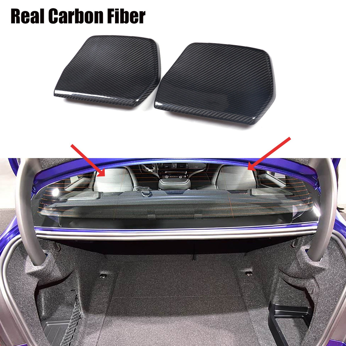 Real Carbon Fiber Rear Seat Headrest Cover For BMW M3 F80 M4 F82 F83 M2C 1