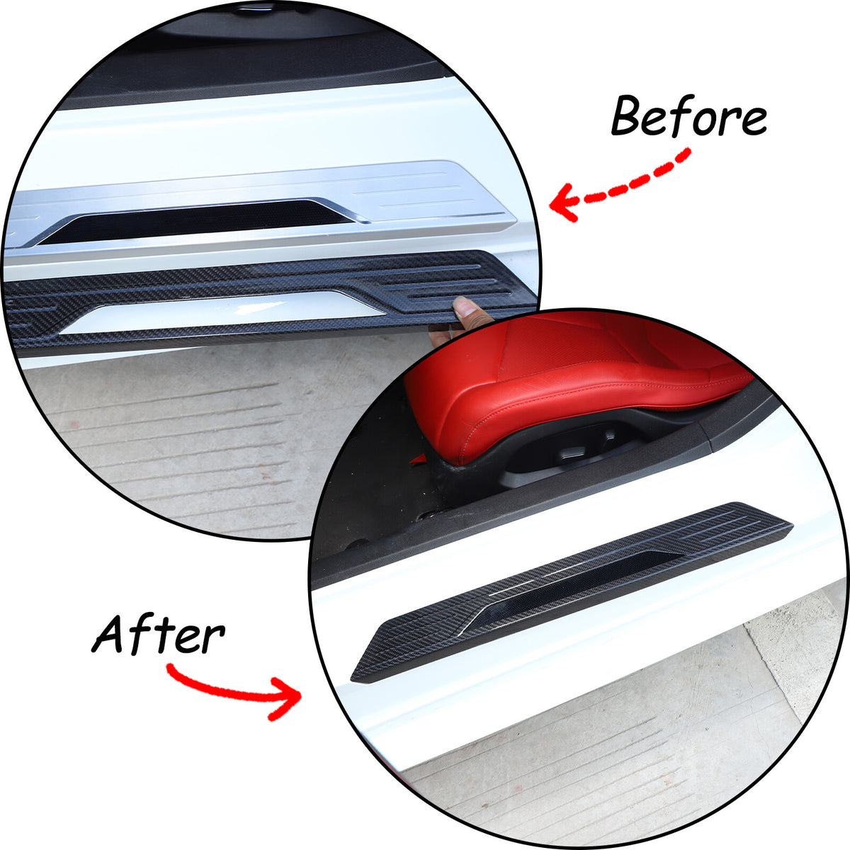 Real Carbon Fiber Scuff Plate Door Sill Cover Protector For Corvette C8 2020-26 6