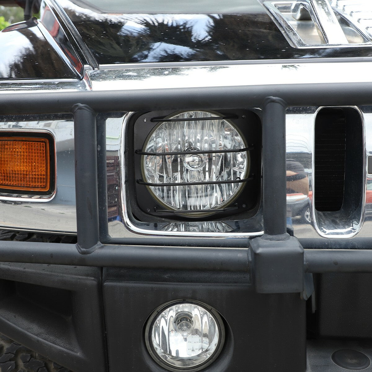 Headlight Light Lamp Cover Guard Trim For Hummer H2 2003-2009 4
