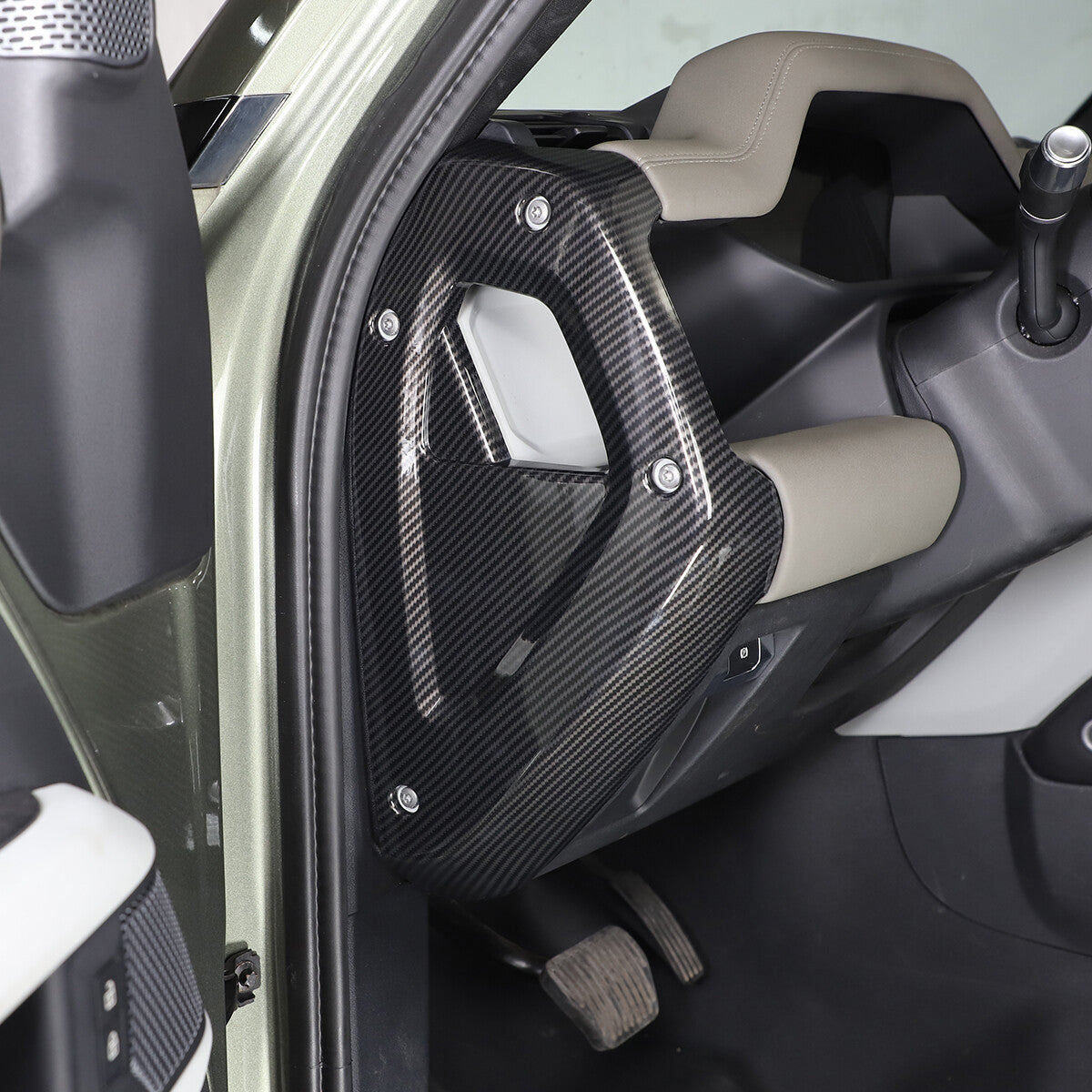 Carbon Fiber Style Dashboard Side Panel Cover Trim For Land Rover Defender 20-23 13