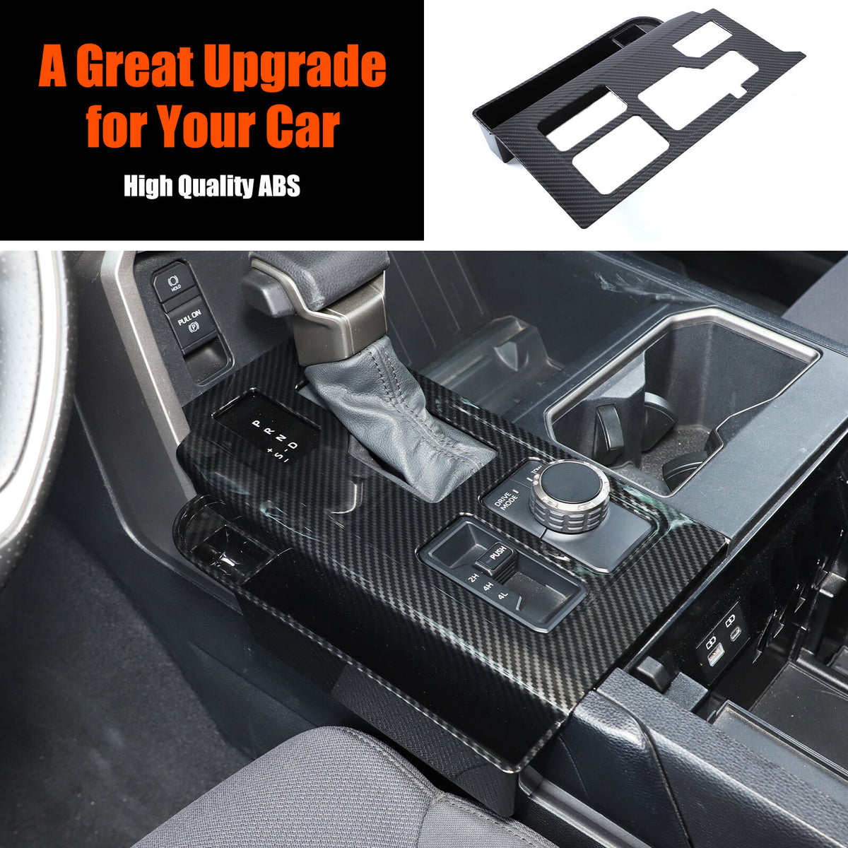 Carbon Center Console Gear Shift Panel Storage Box For Toyota Tundra/Sequoia 22+ 14