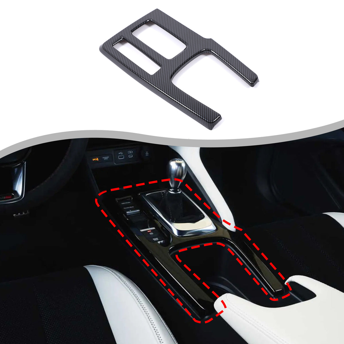ABS Carbon Fiber Center Console Gear Shift Frame For Acura Integra 2023-2024 8