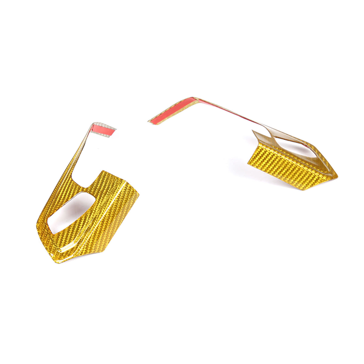 Yellow Carbon Fiber Steering Wheel Button Cover Trim For Corvette C8 20-26 5