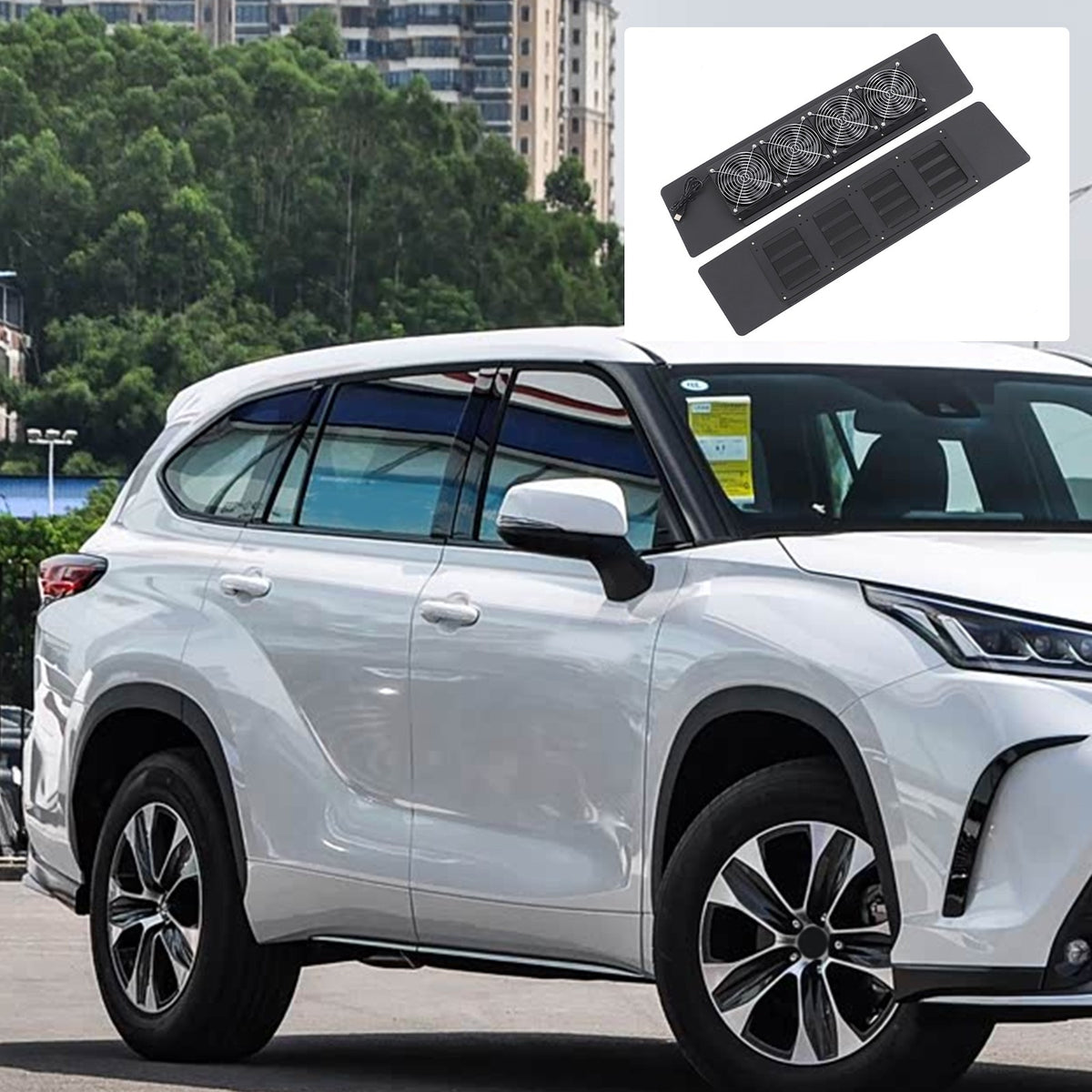 Rear Door Window Louver Air Vent Panel Trim For Toyota Highlander XU70 2022+ 8