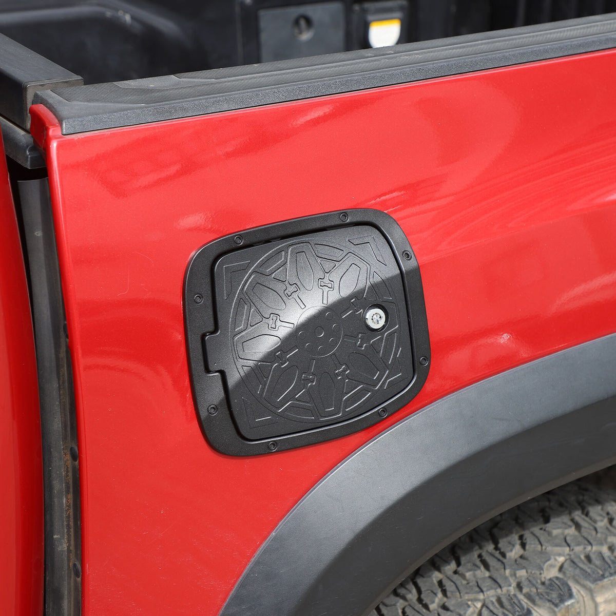 Door Fuel Tank Cover With Lock Gas Cap Tank Trim For Toyota Tacoma 2016-23 11