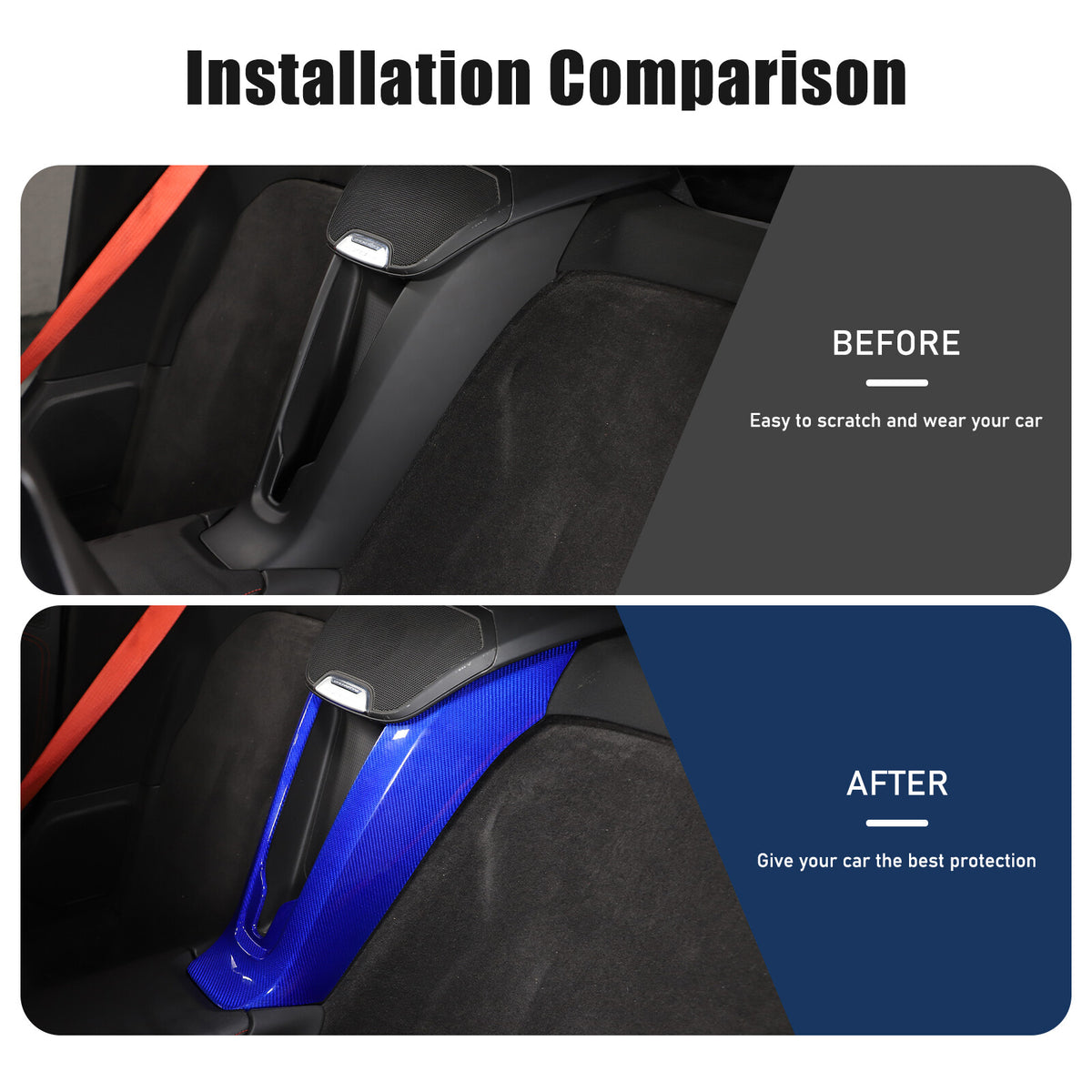 Blue Real Carbon Fiber Full Interior Set Decor Trim Kit for Corvette C8 20-25 - Variants 16-20 18