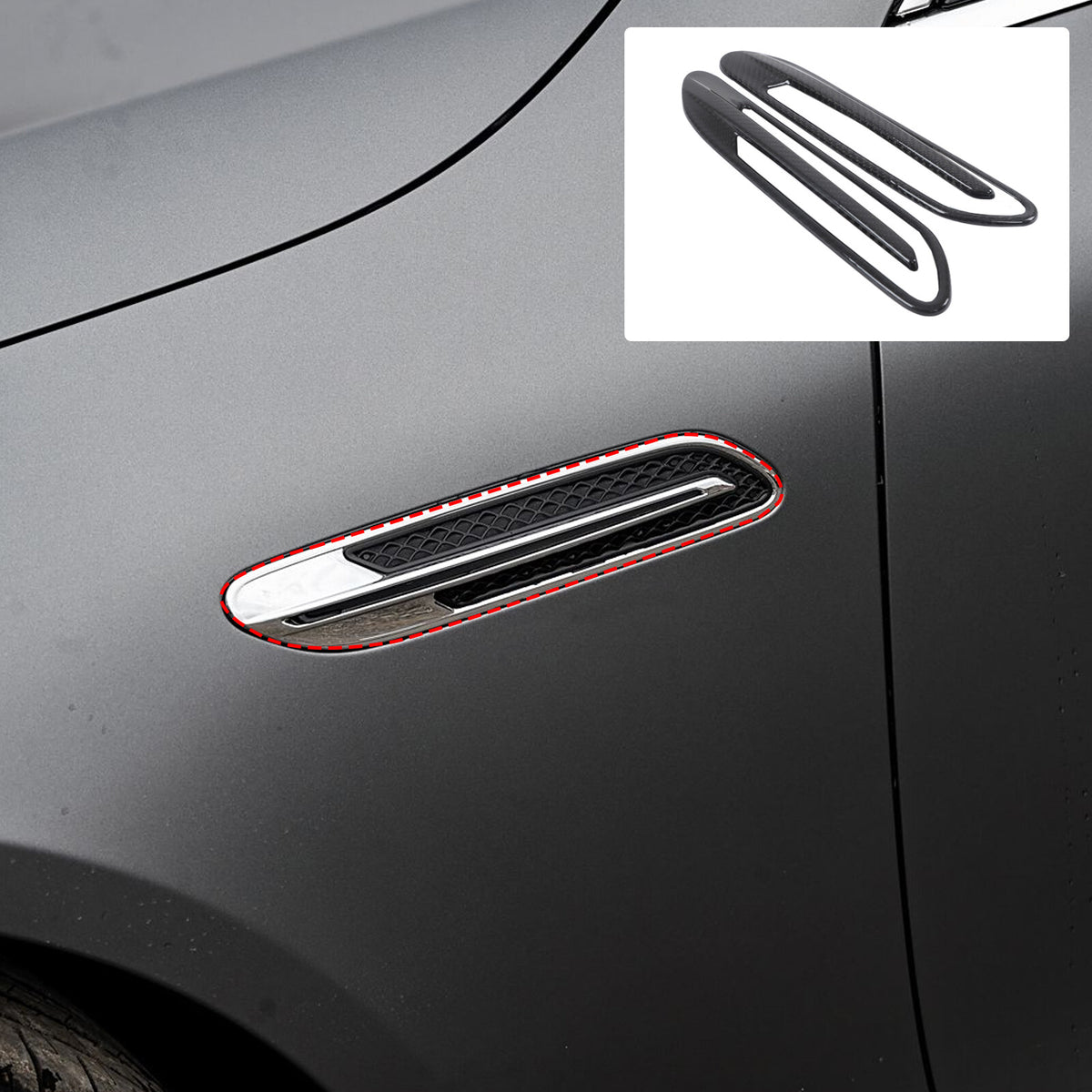 Real Carbon Fiber Side Fender Air Inlet Trim For Mercedes Benz AMG GT50/GT63 1