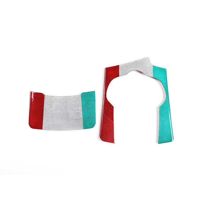 Tri-Color Real Carbon Fiber Center Cup Holder Trim For Alfa Romeo Stelvio 17-19 11