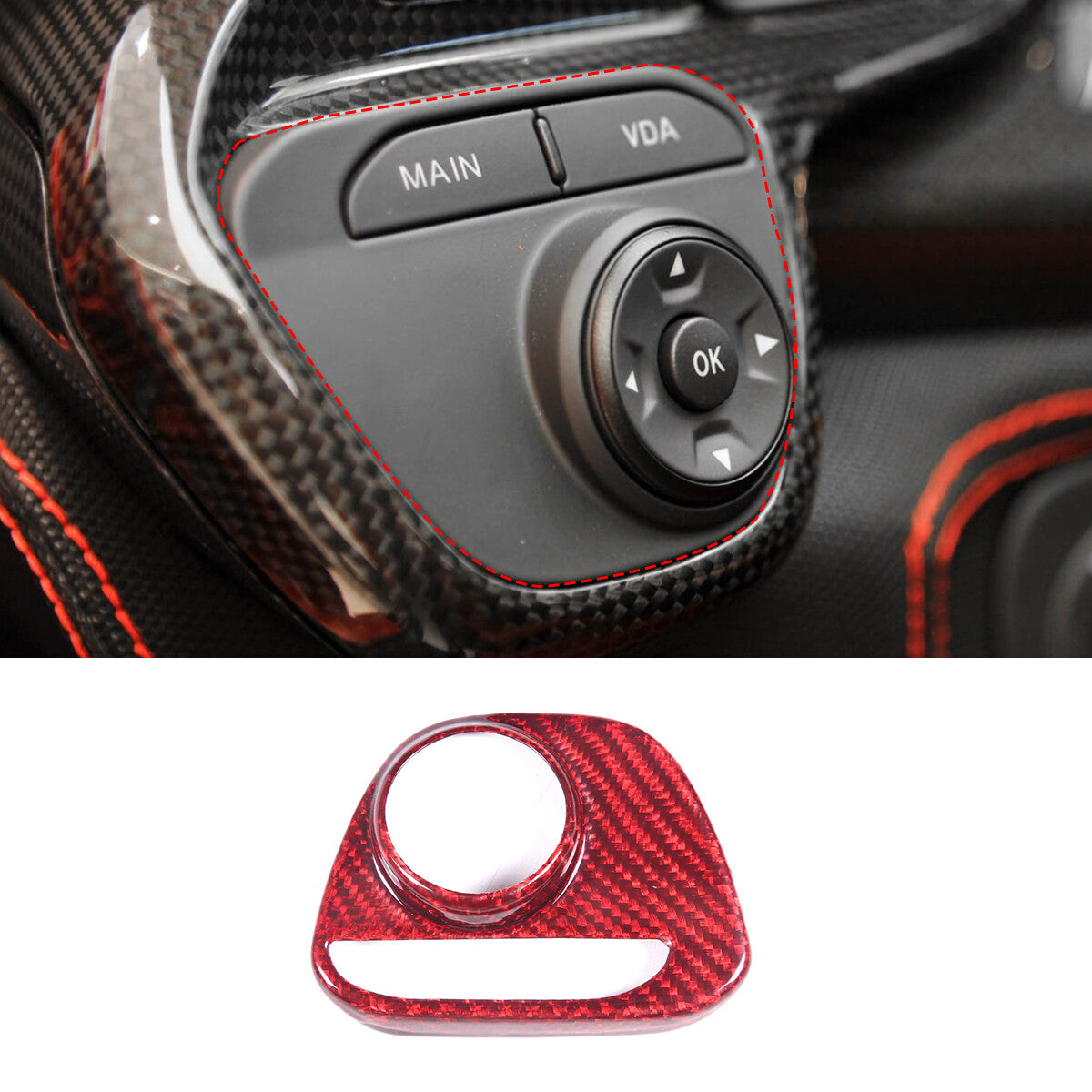 Red Real Carbon Fiber Center Interior Set Cover Trim Kit For Ferrari 458 2011-16 15