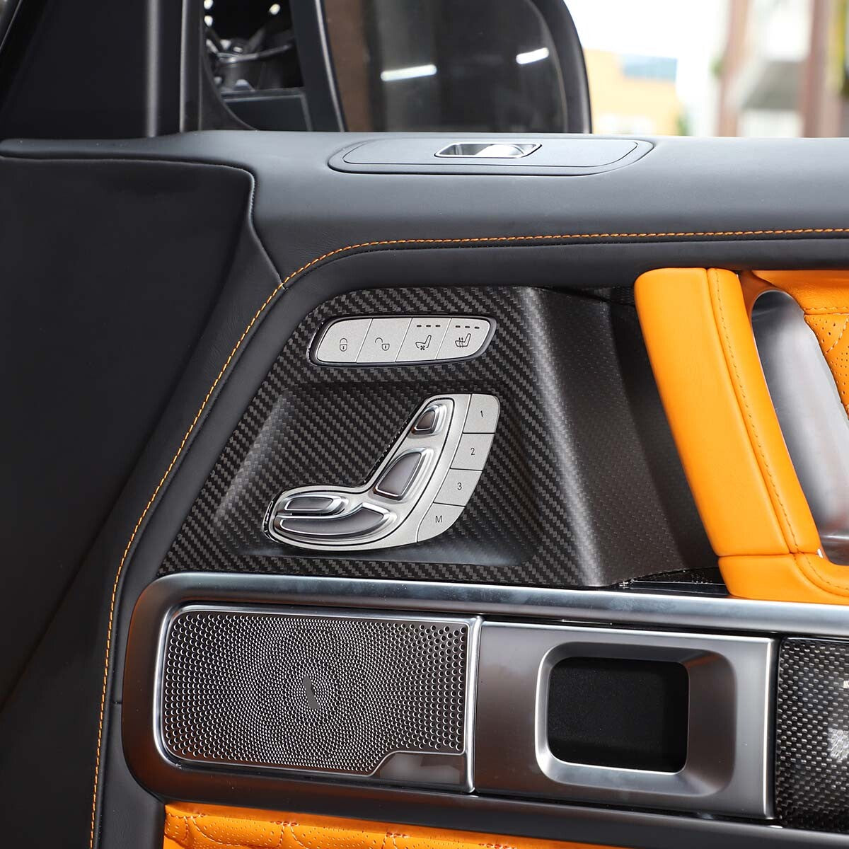 Matte Carbon Fiber Seat Adjustment switch Frame Cover For Benz G Class W463 19+ 9