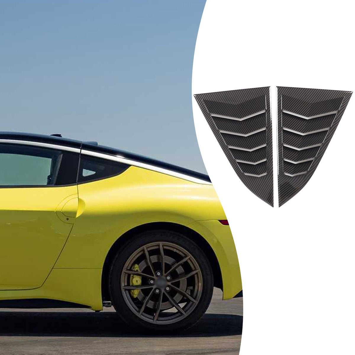 Carbon ABS Rear Window Triangle Louver Shutter Trim For Nissan 400Z Z34 2021+ 10