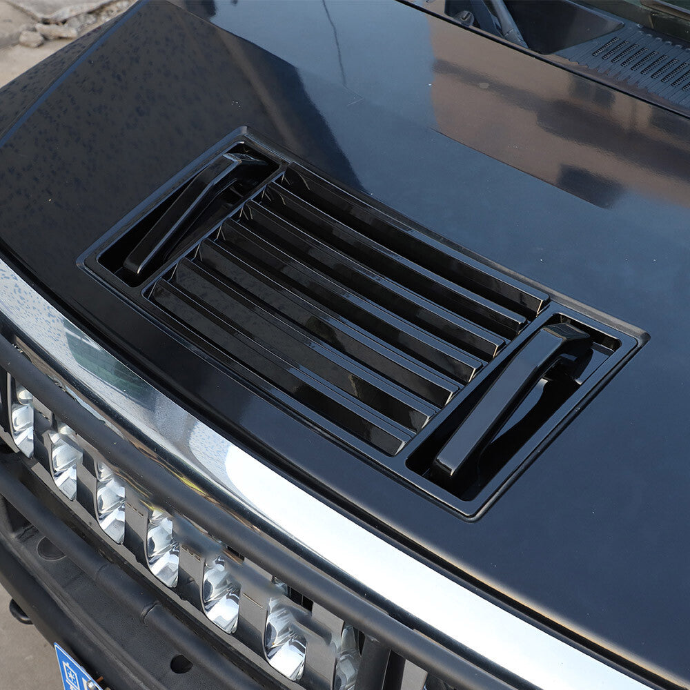 Piano Black Hood Air Deck Vent Grille Panel W Handle Trim For Hummer H2 03-09 US 8