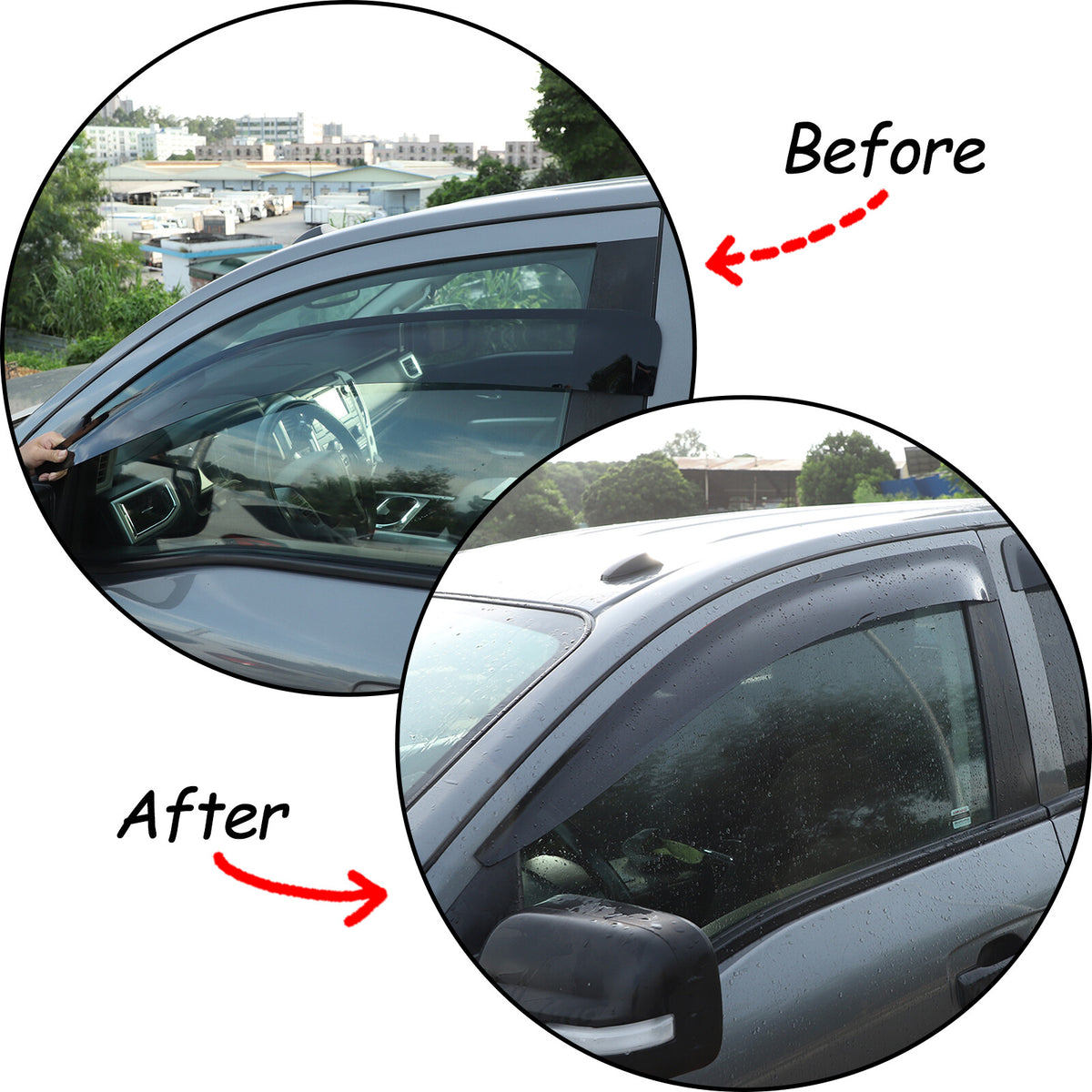 Black Window Rain Guards Visor Rain Guard Wind Deflectors For Nissan Titan 16-23 19