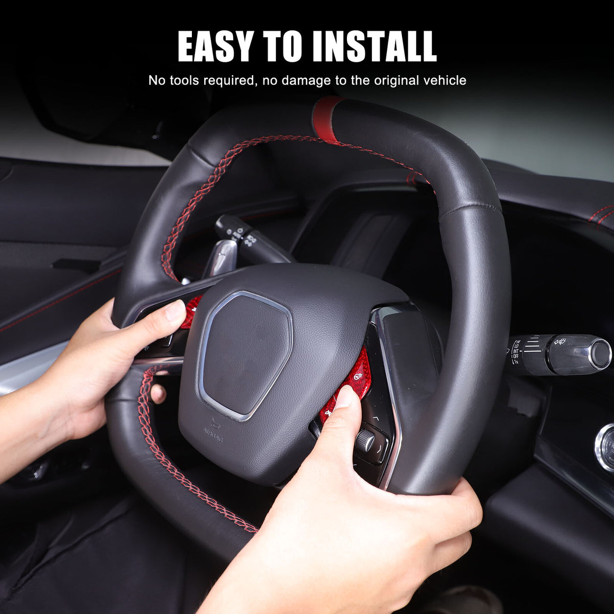 Red Real Carbon Fiber Full Interior Set Decor Trim Kit for Corvette C8 20-25 - Styles 51-55 33