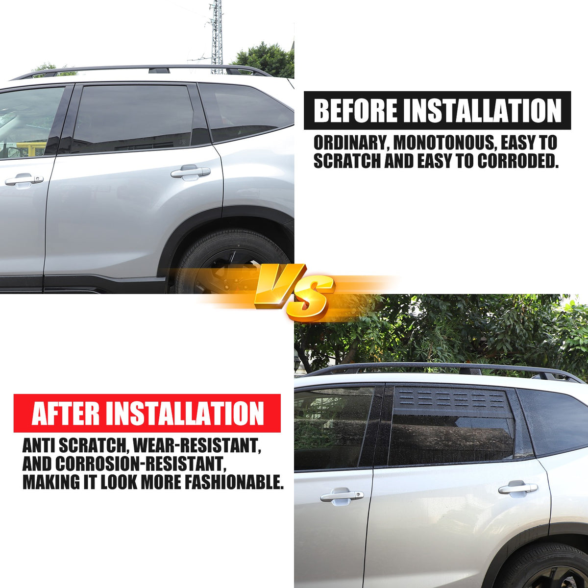 Rear Door Window Louver Air Vent Panel Trim For Subaru Forester SK 2019-2024 5