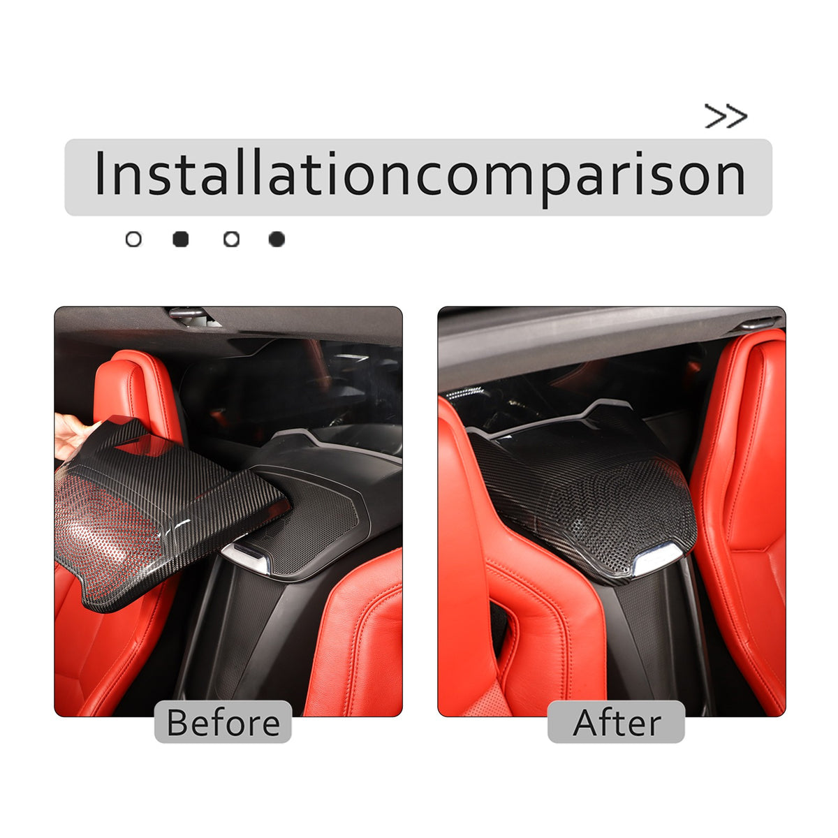 Real Carbon Fiber Rear Speaker Upper Panel Trim For Corvette C8 Coupe Z06 US 24