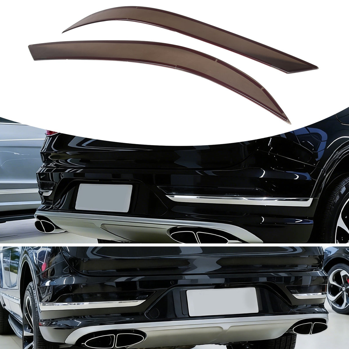 Smoked Black Rear Fog Light Lamp Trim Cover For Bentley Bentayga 2021-23 US 11