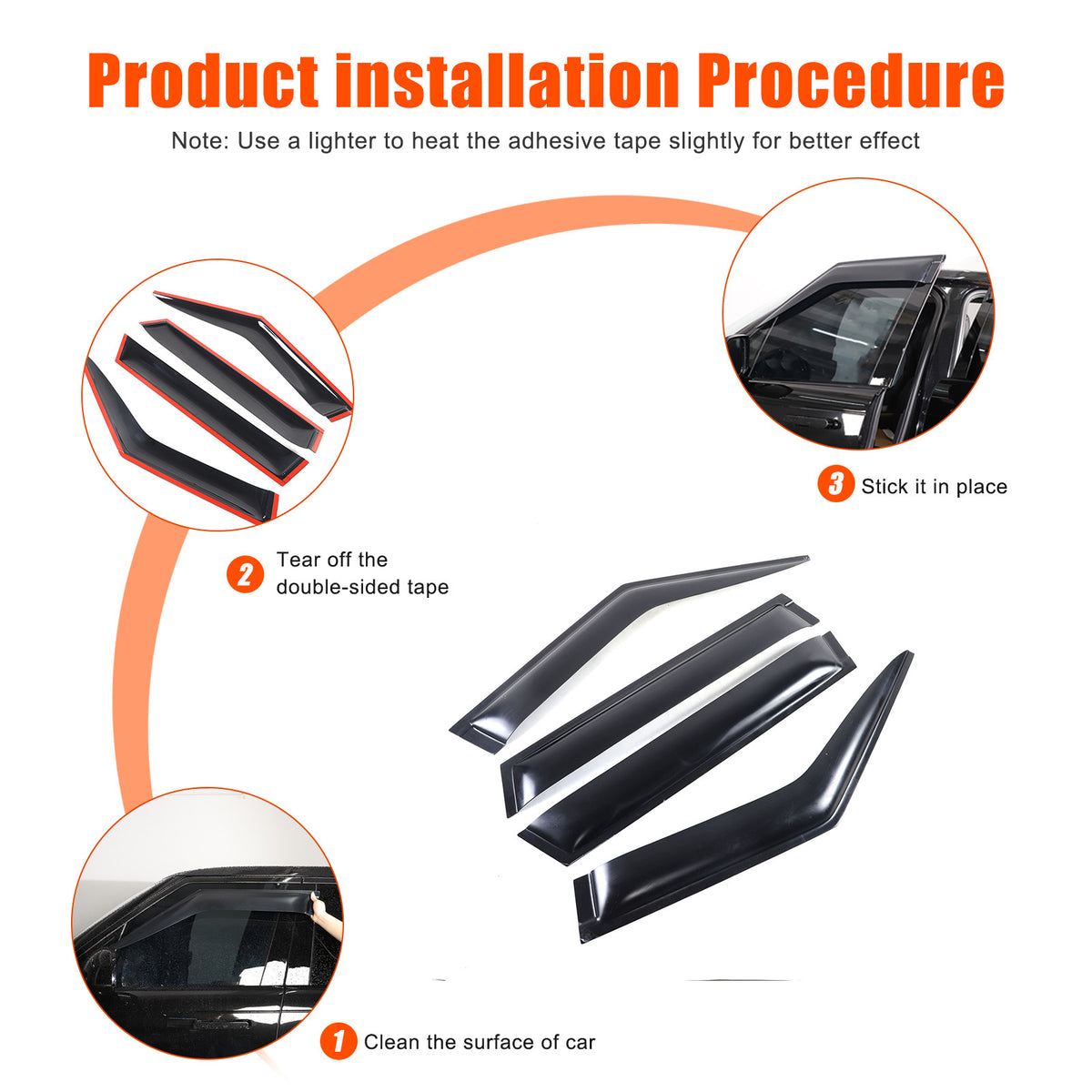 For Range Rover Vogue L460 2023+ Window Wind Visor Rain Guard Vent Deflector 2