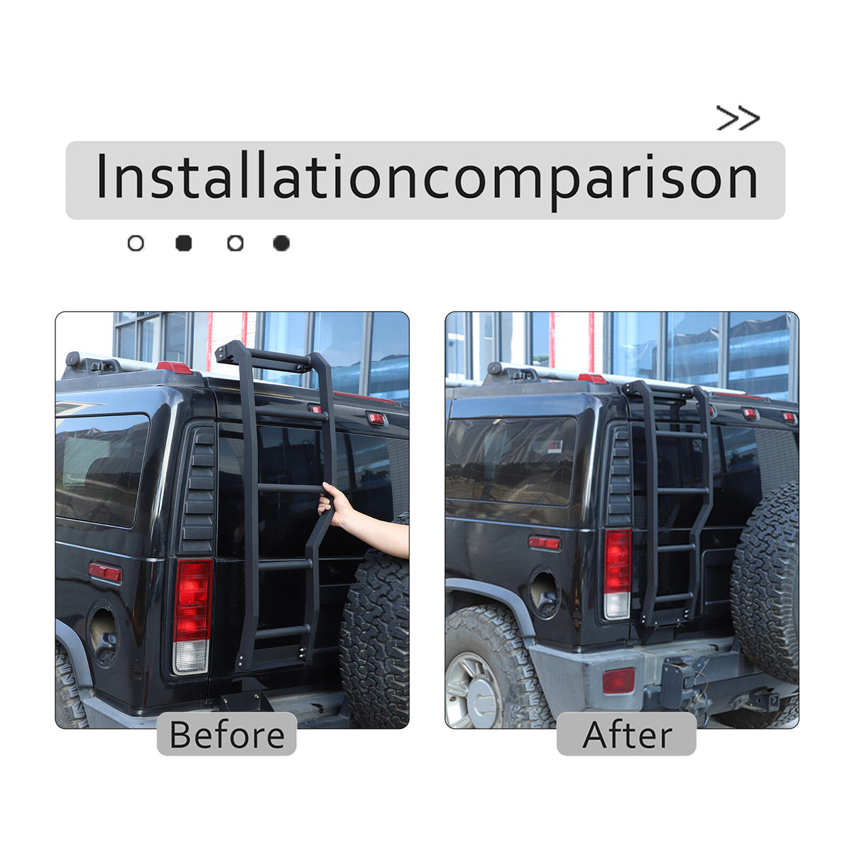 Aluminum Alloy Car Rear Tail Gate Door Ladder Climbing Fit For Hummer H2 2003-09 15