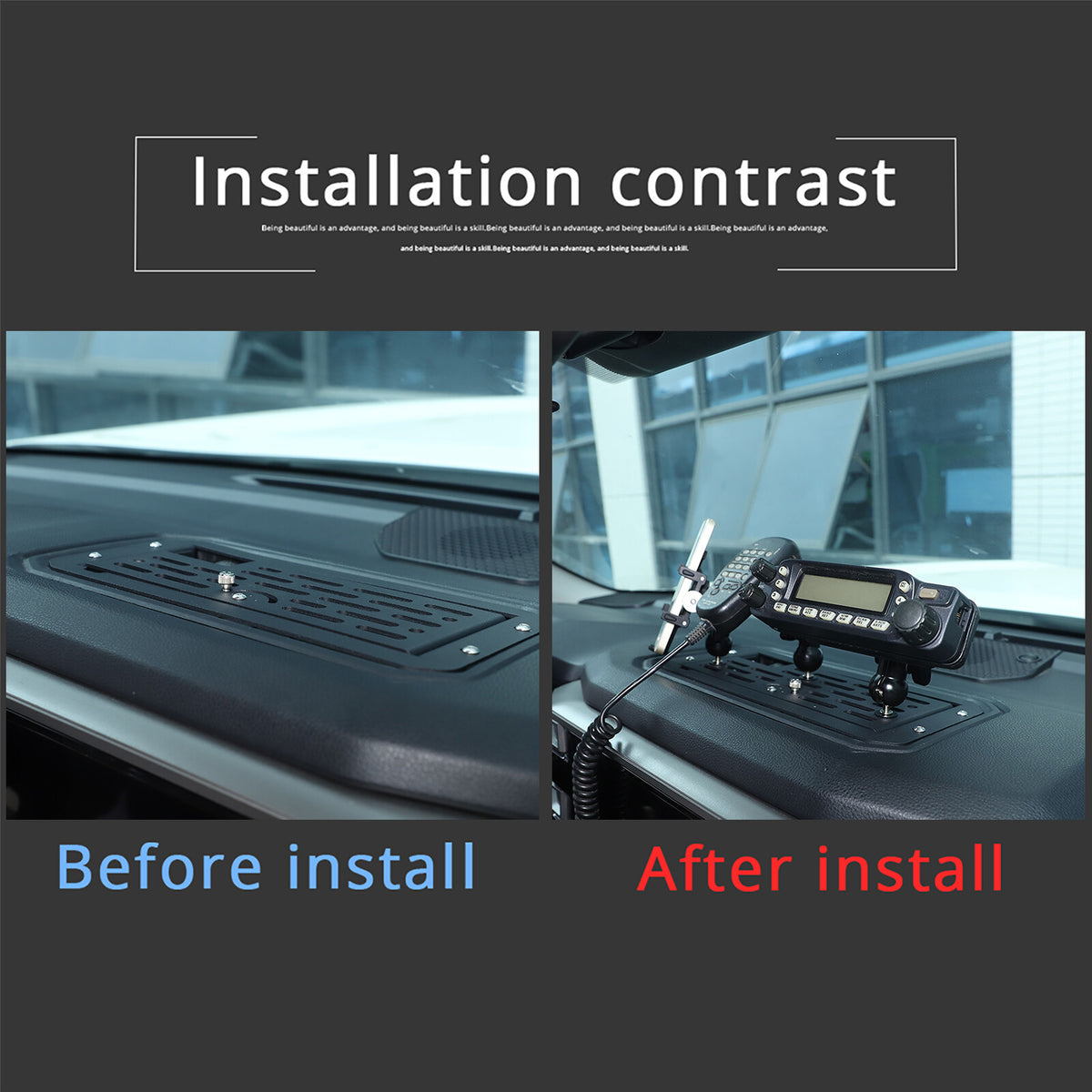 Dashboard mobile phone bracket Holder storage box Tray For Toyota Tundra 2022-26 14