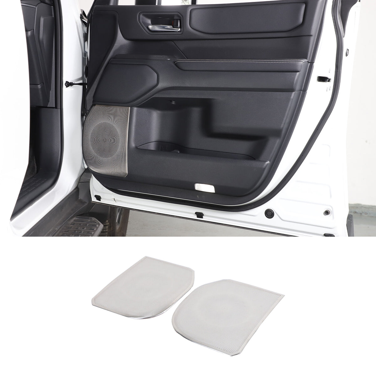 Silver Inner Door Speaker Tweeter Mesh Cover For Toyota Land Cruiser LC250 24+ 11