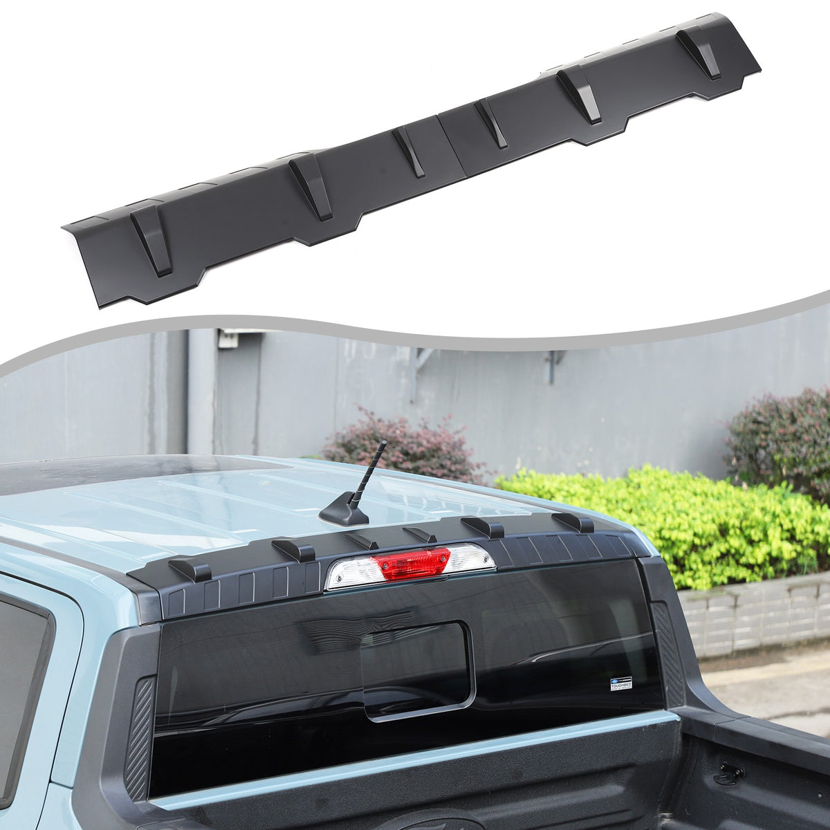Matte Black ABS Roof Rear Spoiler Trim For Ford Maverick 2022+ US 3
