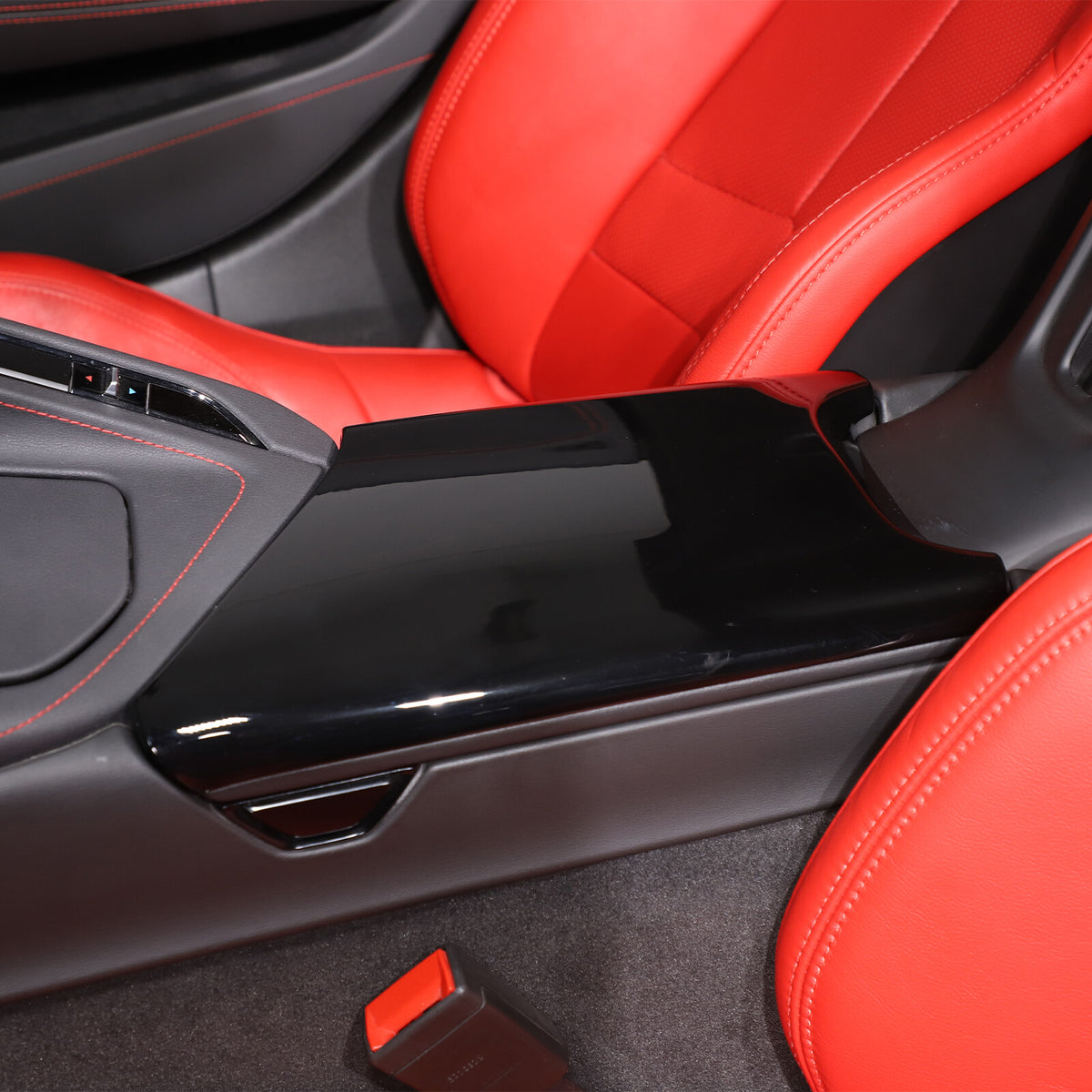 Glossy Black Center Console Armrest Box Lid Covers For C8 Corvette 20-26 US 11