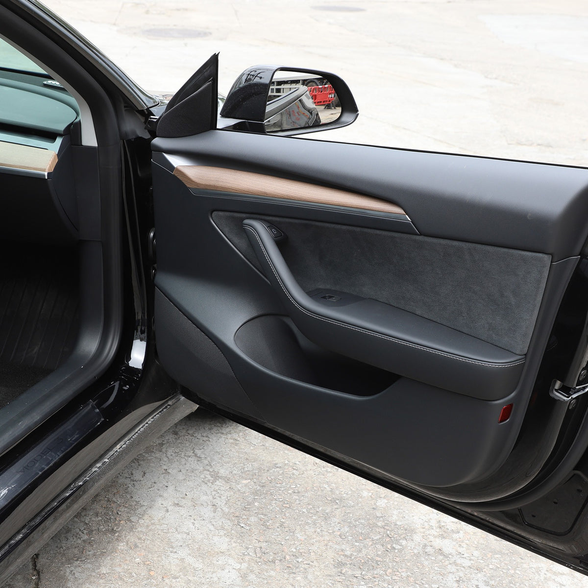 Pear Wood Grain ABS Interior Door Panel Trim For Tesla Model 3/Y 2021-2022 9