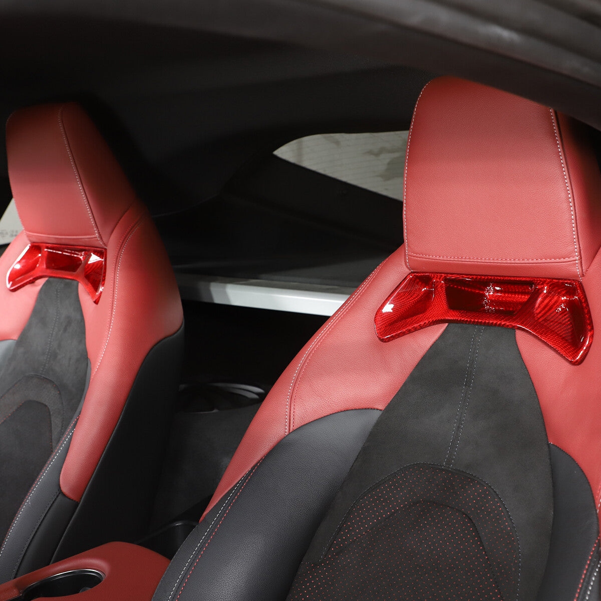 Red Carbon Car Rear Back Seat Panel Back Trim Cover for Toyota Supra A90 19+ US 5