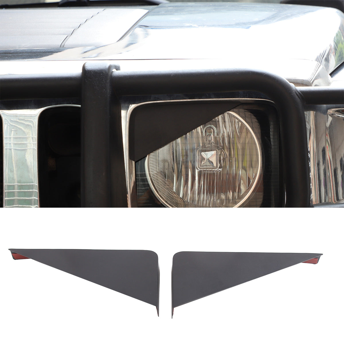 Front Light Headlight Lamp Angry Eyes Trim Cover For Hummer H3 2005-2009 19