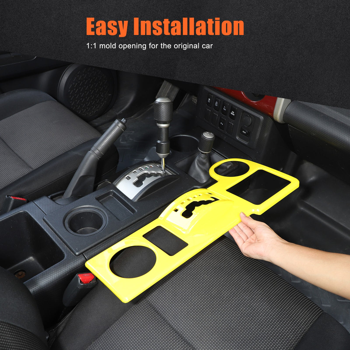 Yellow ABS Shift Panel Frame For Toyota FJ Cruiser 2007-2021 7