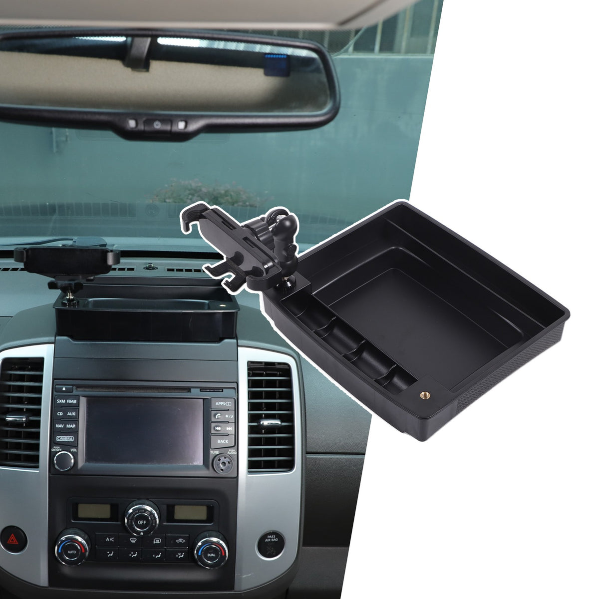 Dashboard Storage Box Organizer Phone Holder For Nissan Frontier 09-17 US 12