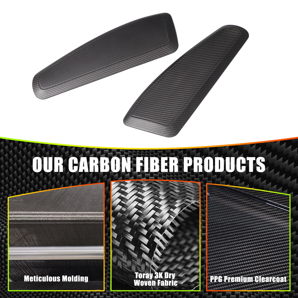 Matte Real Carbon Fiber Seat Side Trim For Porsche 718 982/911 991 2015-2020 7