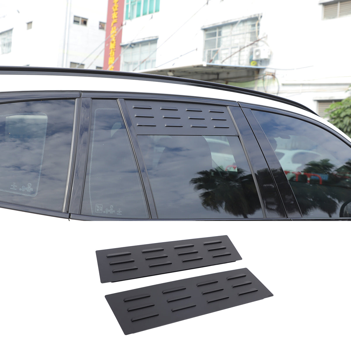 Aluminum Alloy Rear Window Louver Shutter Cover Trim For BMW X3 G01 2018+ 4