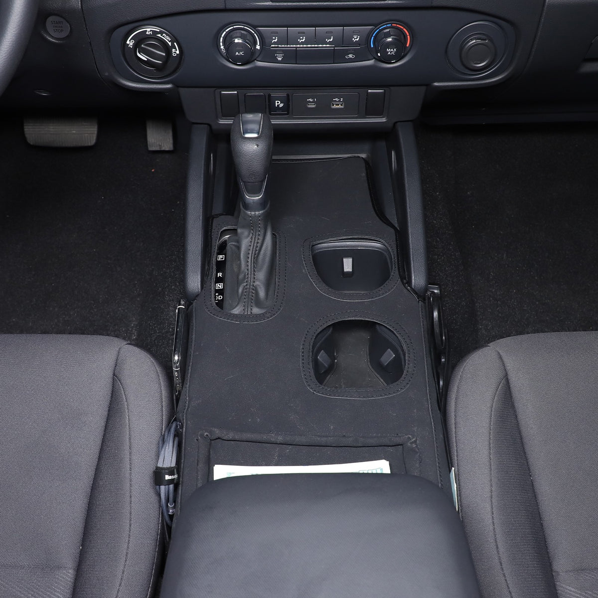 Black Center Console Cover Trim For Nissan Frontier 2022+ US 11