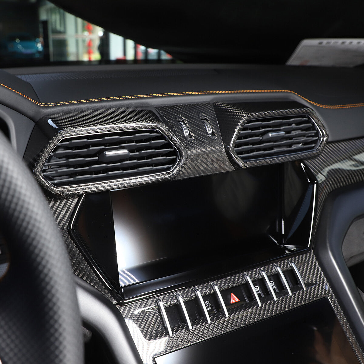 Carbon fiber Central Console air outlet frame trim For Lamborghini URUS 18-23 10