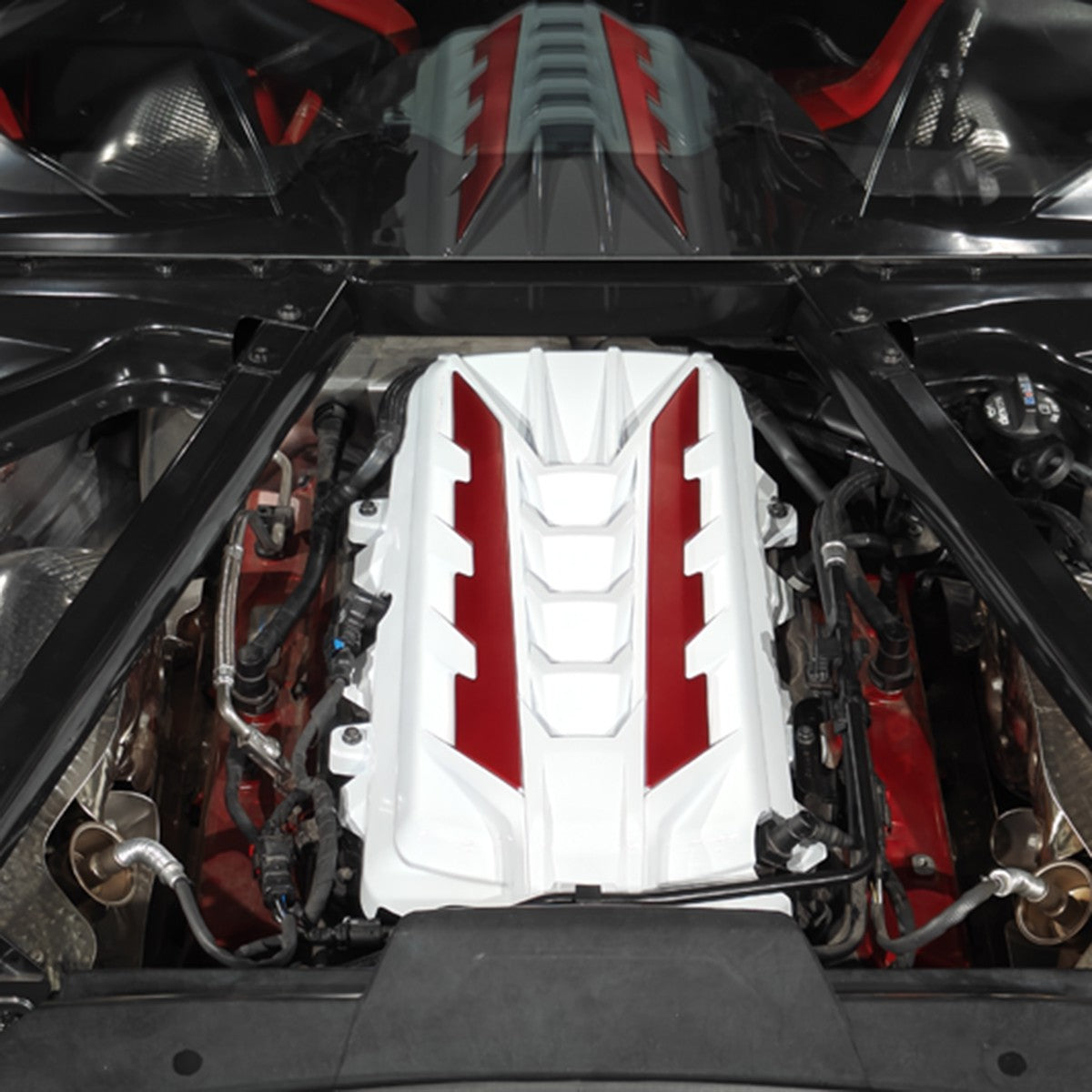 Engine Bay Panel Cover Trim in Edge Blue/Red/Black For Corvette Coupe C8 2020-26 - Styles 1-5 104