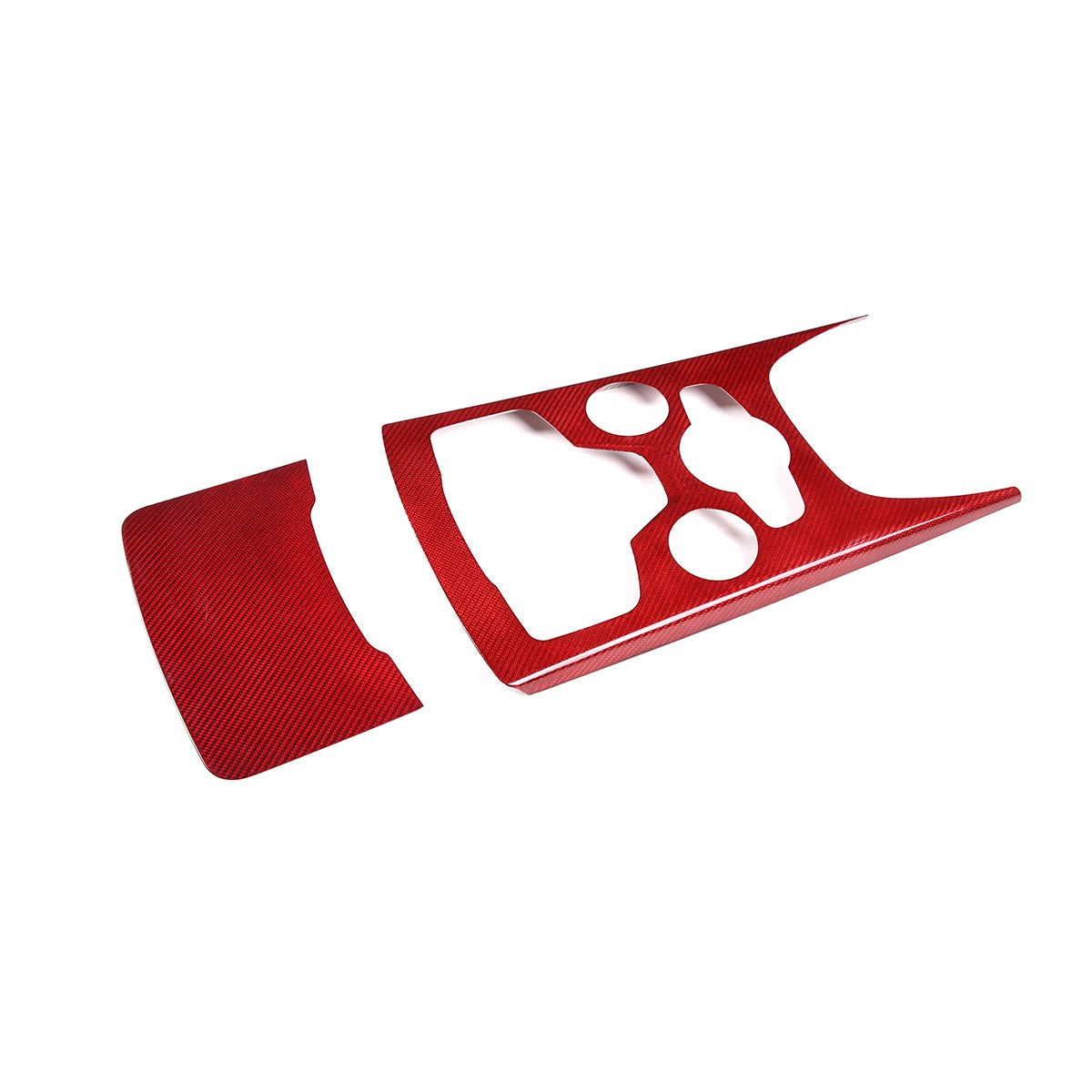 Red Real Carbon Fiber Large Gear Shift Panel Trim For Alfa Romeo Stelvio 2020-23 9