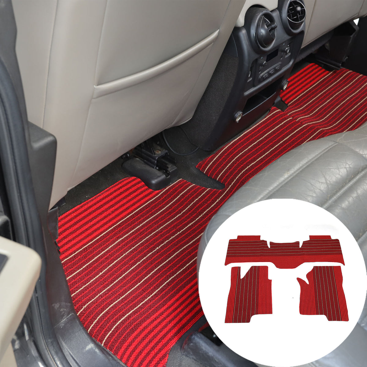 Red Car Floor Mats Liner Cargo Carpets Foot Pads For Hummer H2 2003-2007 23