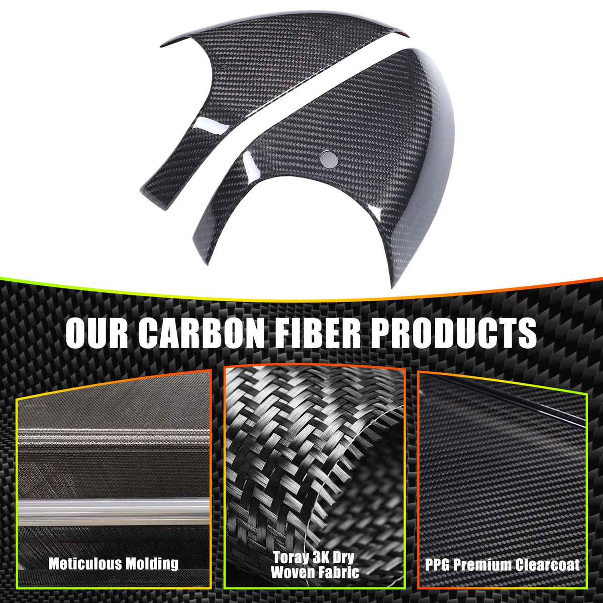 Real Carbon Fiber Exterior Rearview Mirror Base Trim For Lotus Emira 21-23 US 17