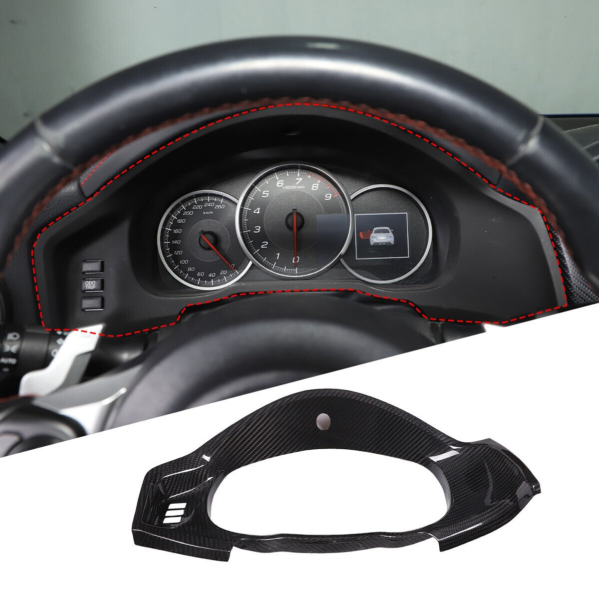 Real Carbon Fiber Dashboard Instrument Trim For Toyota 86/Subaru BRZ 2012-21 US 7