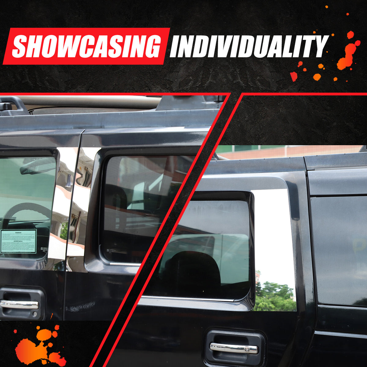 Center Door Chrome Pillar Post Mirror Trim Set For Hummer H2 2003-2009 US 7
